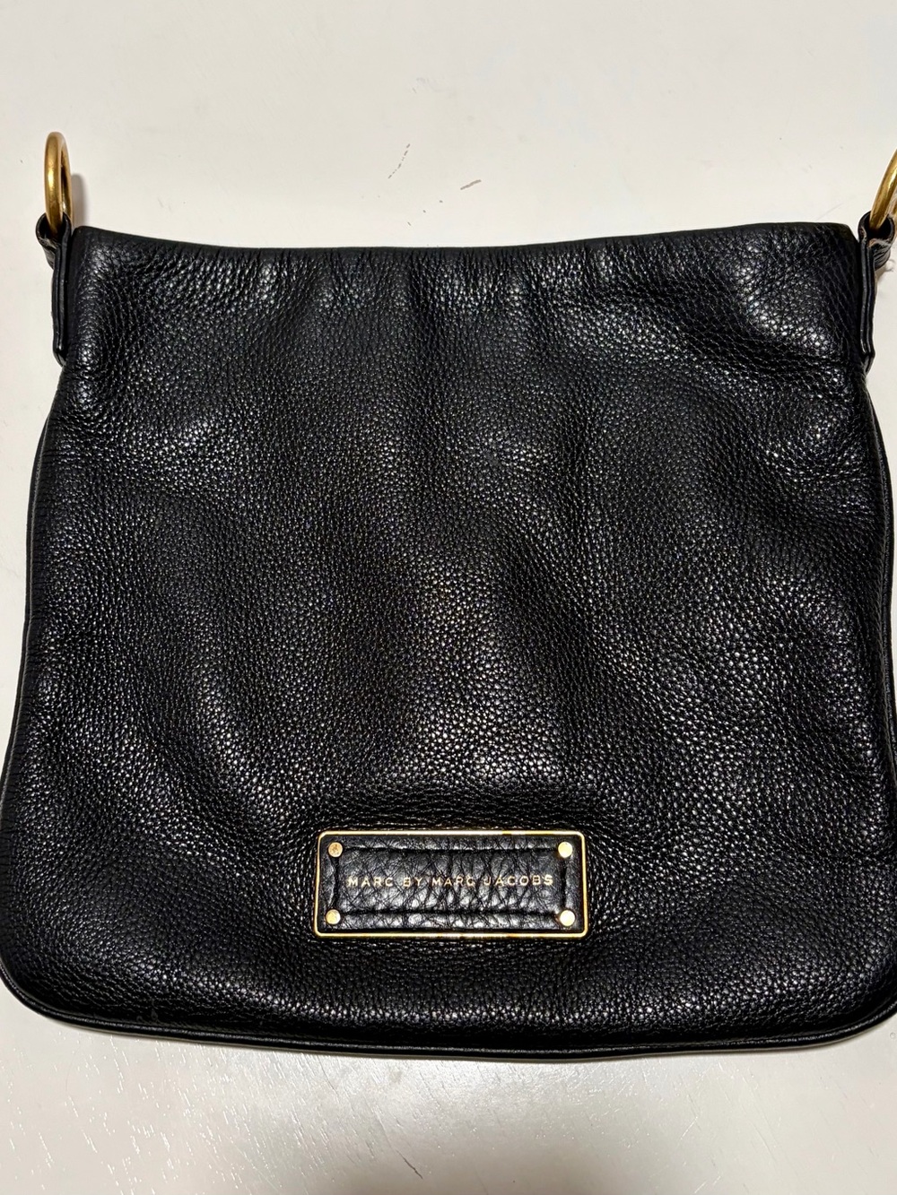Marc by Marc Jacobs Black Pebbled Leather Crossbody with Gold Hardware-BAG ONLY